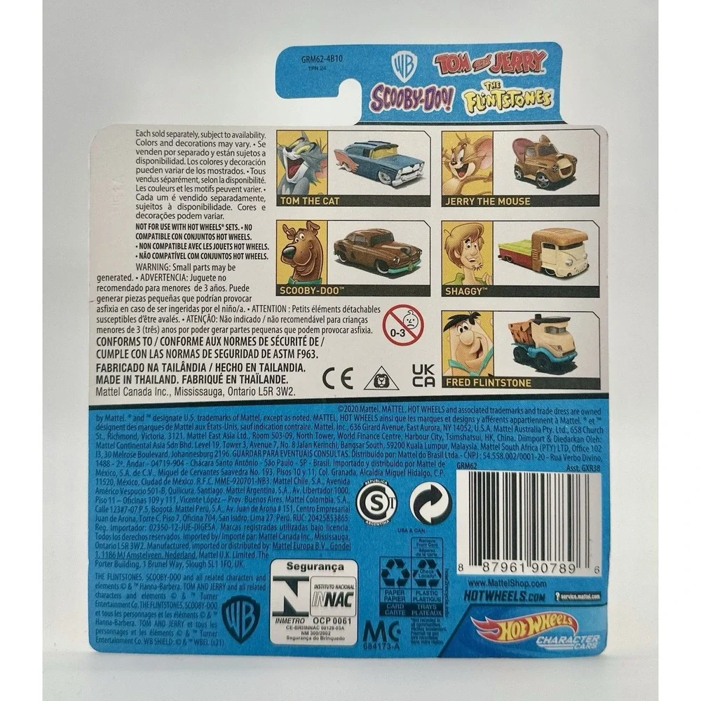 Hot Wheels Hanna-Barbera Character Cars Complete Set of 5 Tom Jerry Scooby WB